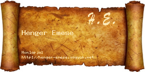 Henger Emese névjegykártya